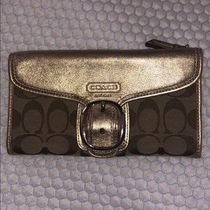Gold coach wallet - used
